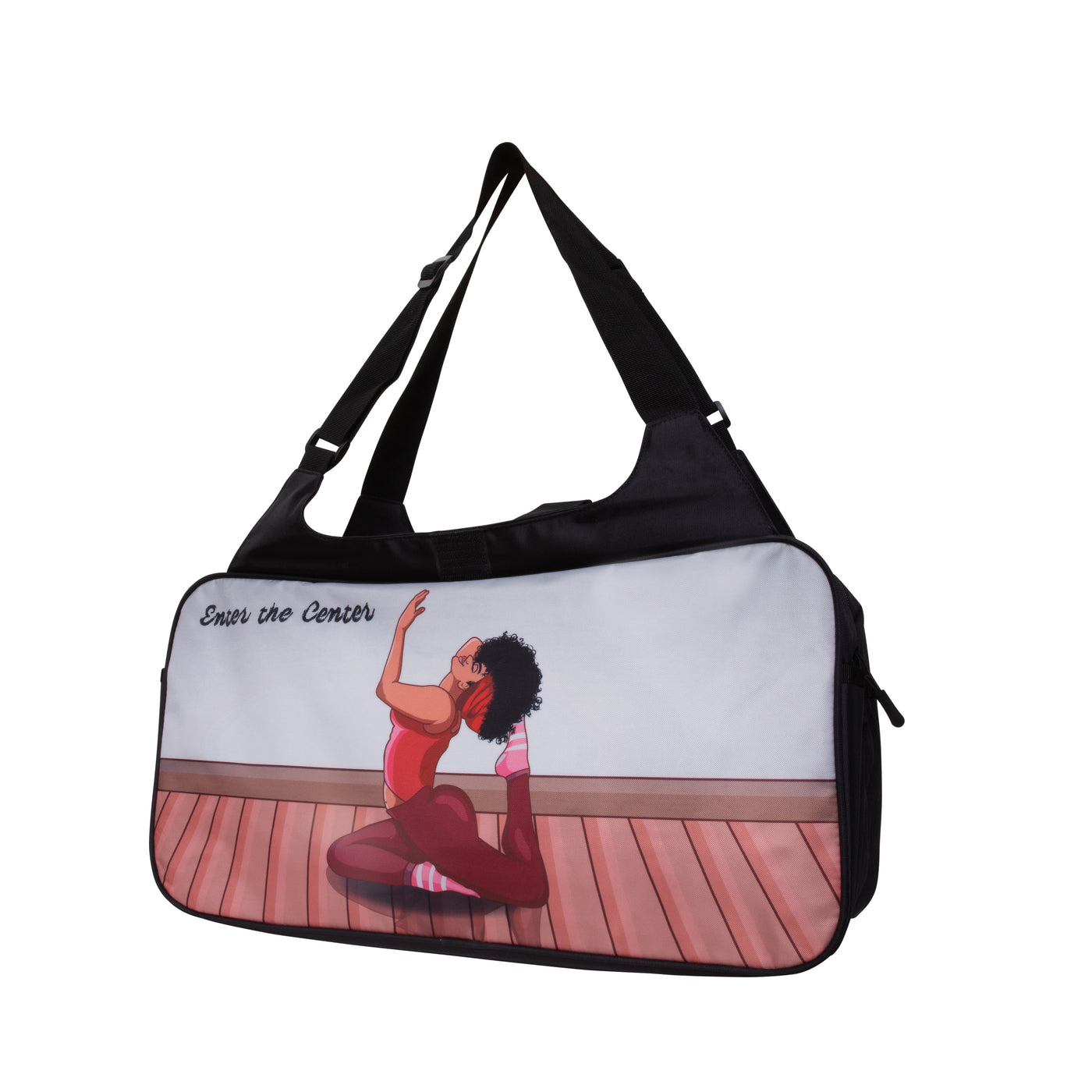 Custom made yoga bag design of woman in yoga pose