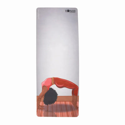 Custom made yoga mat design of woman in yoga pose